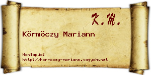 Körmöczy Mariann névjegykártya